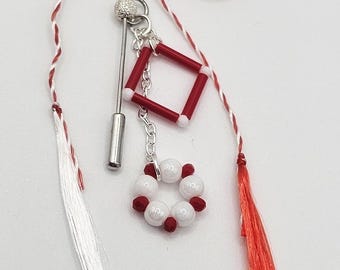 Handmade Romanian Martisor Spring Charm – Traditional Red White Lucky Gift