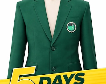 Men’s Green Golf coat | Classic Champion Style Green Sport Coat | Two Button Lightweight Cotton Coat for Themed Events