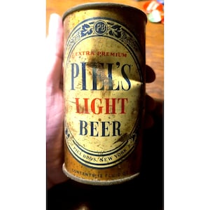 Vintage Piel's Light Beer Flat Top Can - Piel Bros New York - Keglined - 12oz
