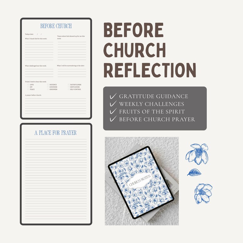 Christian Church Notes Digital Notebook | Guided Sermon & Prayer ...