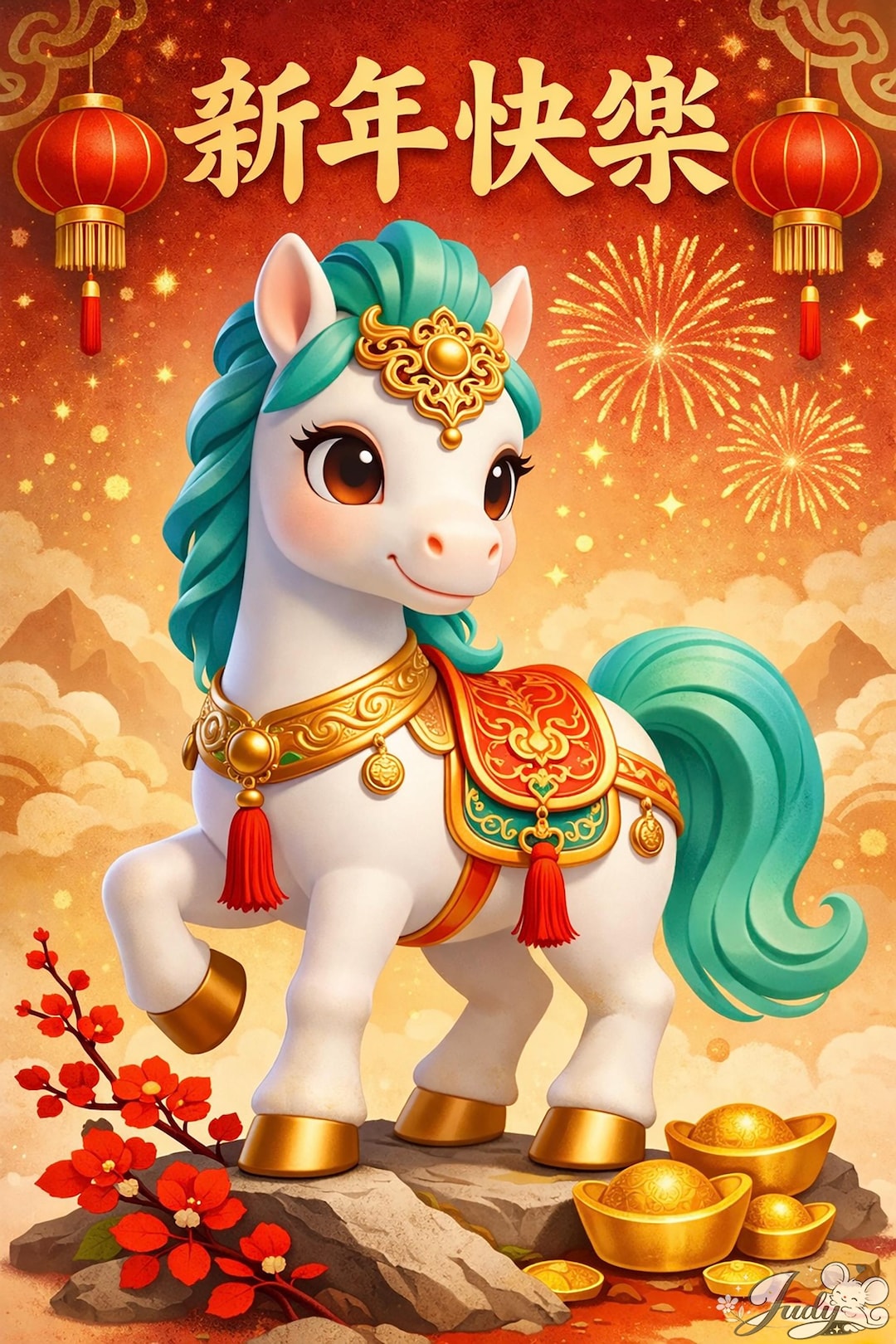 2026 Year of the Horse Chinese New Year Greeting Cards – Festive Lunar ...