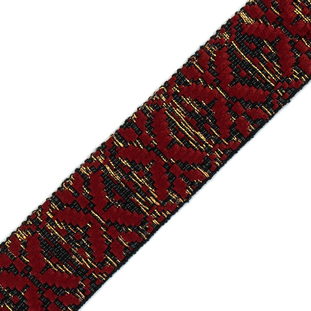 Woven Ribbon, Textile Ribbon, Webbing, Belt Ribbon, Lurex, Red, Black ...