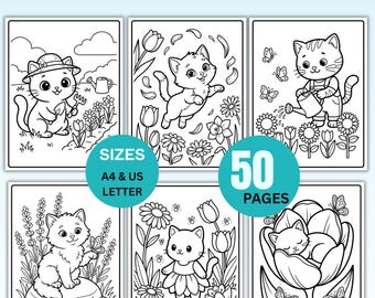 Spring Coloring Pages, Spring Coloring Book, Spring Coloring Sheets, Spring Coloring Pages for Kids, Kids Spring Activities, Easter Coloring