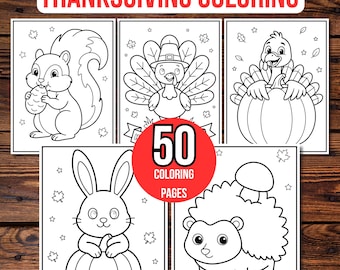 Thanksgiving Coloring Pages, Thanksgiving Coloring Book, Thanksgiving Coloring Sheets, Thanksgiving Activities, Turkey & Fall Printable PDF