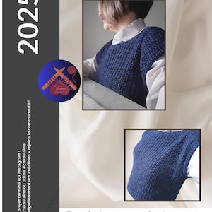 Tutoriel / Patron Pull sans manches au point Saloniki – crochet tunisien PDF – niveau intermédiaire – téléchargement numérique (FR / EN)