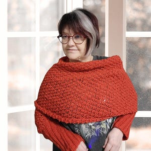 Tutoriel / Patron ÉCHARPE à manches / Écharpe Pull crochet tunisien  – niveau intermédiaire – téléchargement numérique (FR / EN)