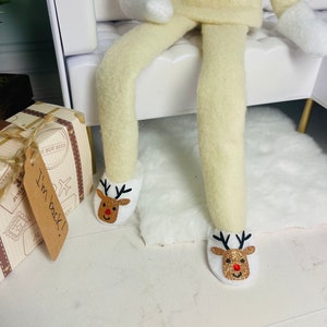 Elf Slippers & Suitcase // Tiny Elf Slippers // Miniature Slippers // Bunny Slippers