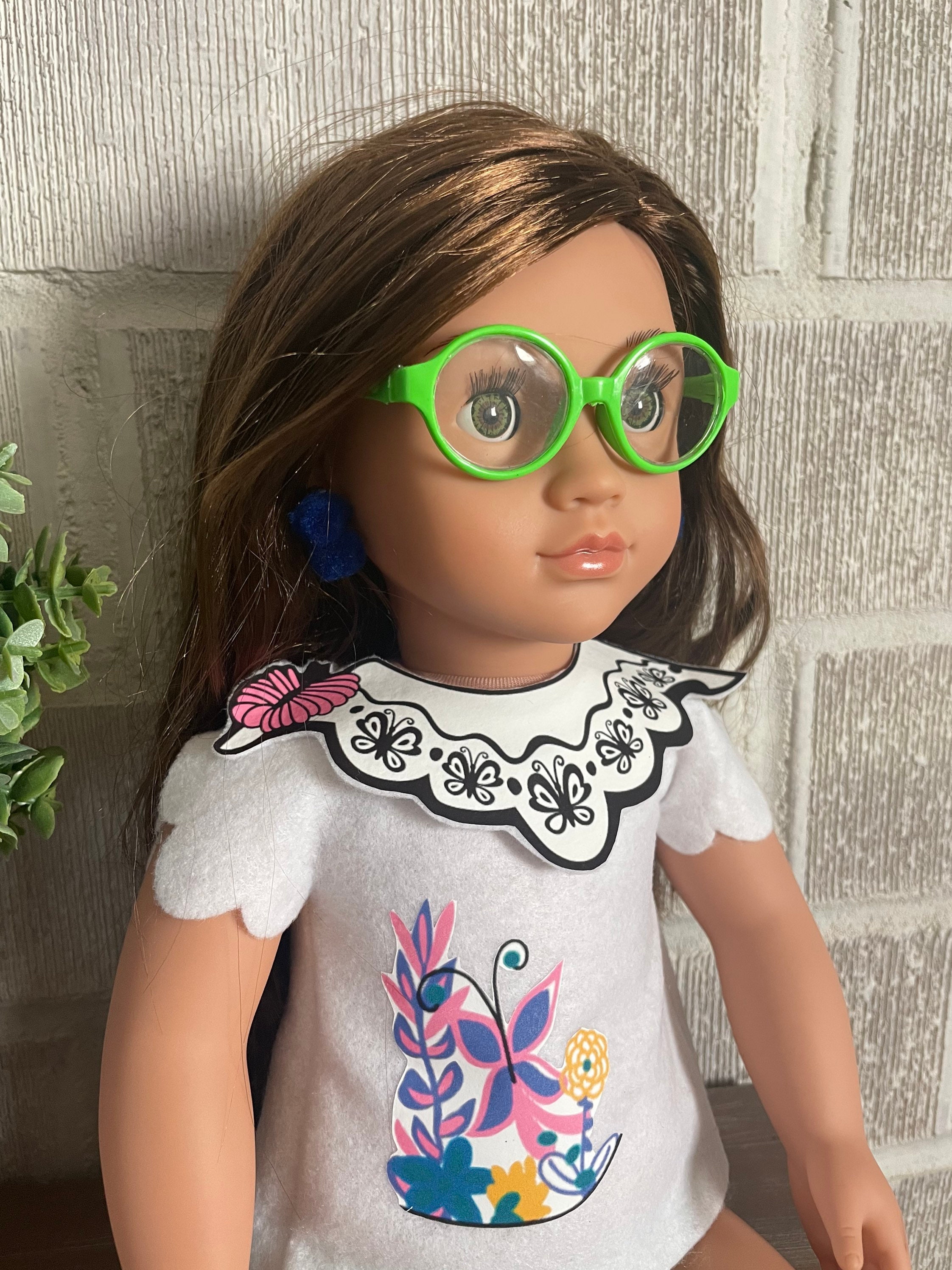 Green Mirabel Glasses for 18 Dolls // American G // Our Gen Etsy