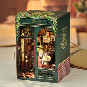 CUTEBEE Gufo Libreria Angolo del libro Puzzle di Booknook Scaffale per libri 3D fai da te