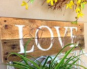 Pallet Sign Rustic Love Never Fails White w/Brown-Bronze  Love Wedding Scripture Desk Sign Wall Hanging