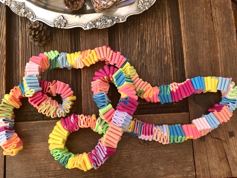 Ribbon Candy Garland Felt Strip Garland Double Layer Etsy