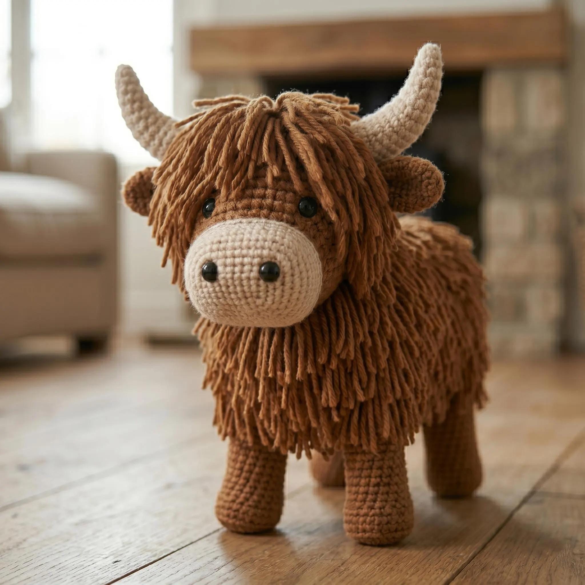 30 Adorable Cow Plush Crochet Patterns for Farmhouse Decor, Gifts, and Cozy Displays 23 Highland Cow Crochet Amigurumi Pattern