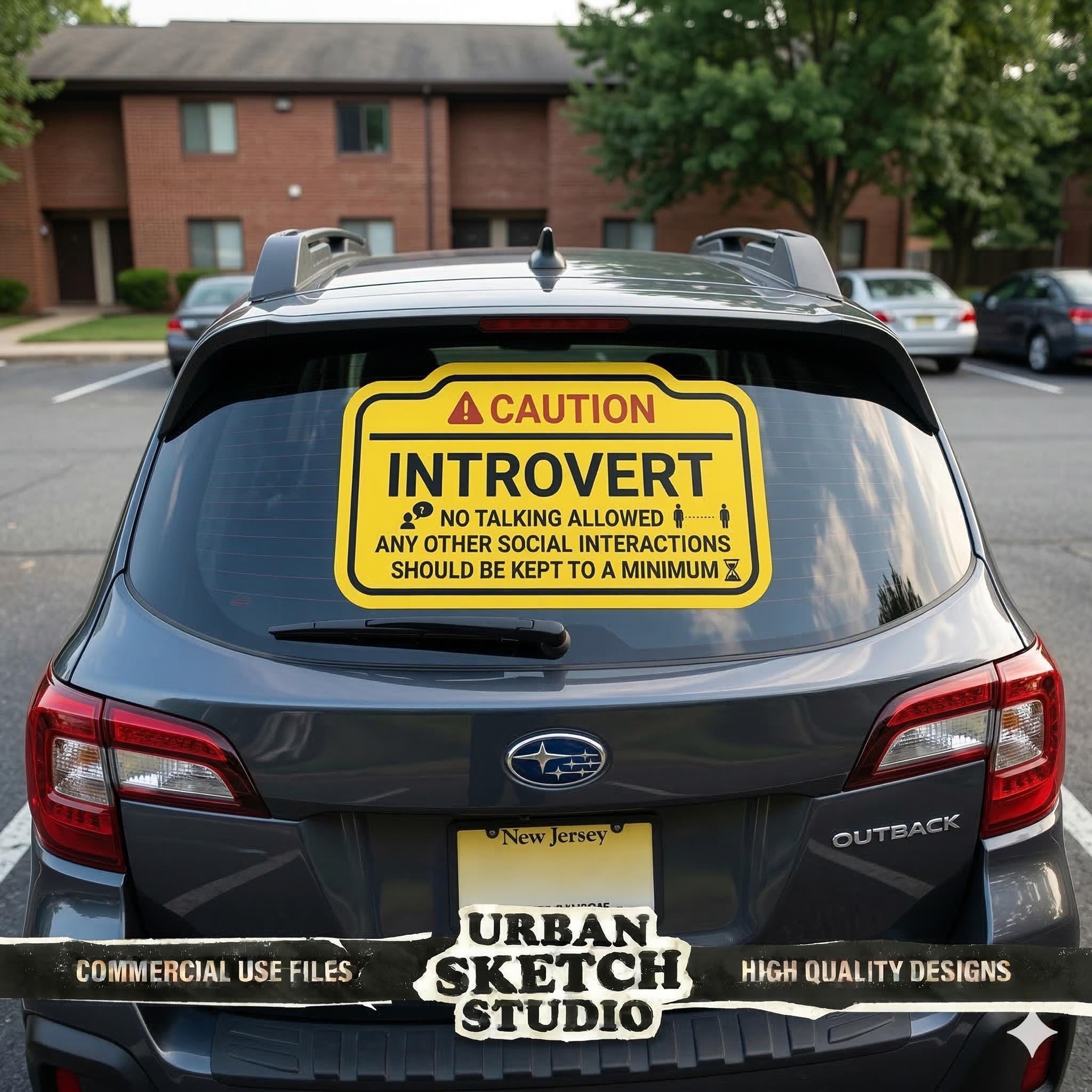 Warning Introvert Sticker Introvert Caution Sign Sticker PNG, Funny Anti Social Warning SVG, No ...