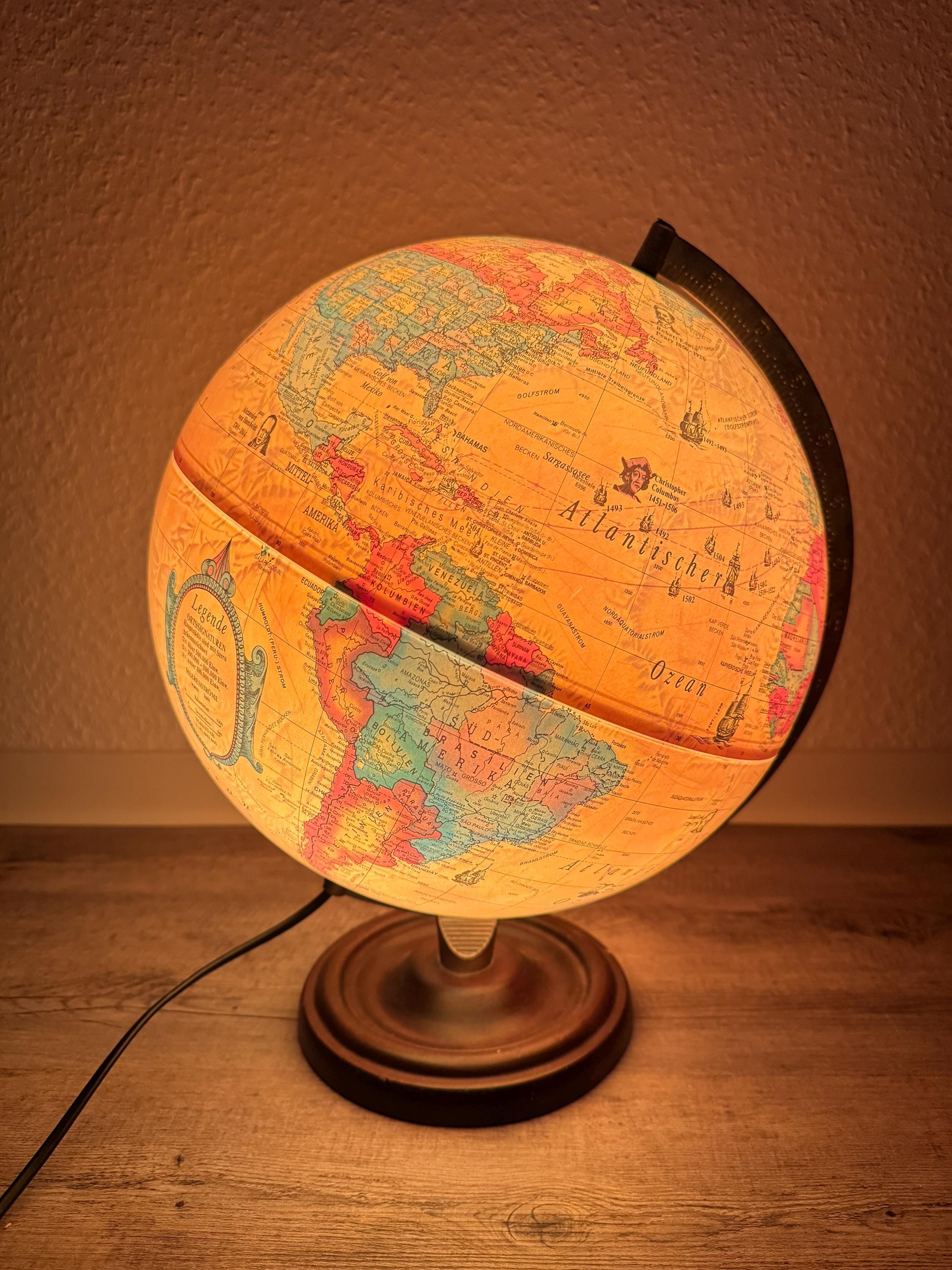 Abat-jour Globe Vintage – Rose Clair Avec Rayures Argentées – Verre – Anglais