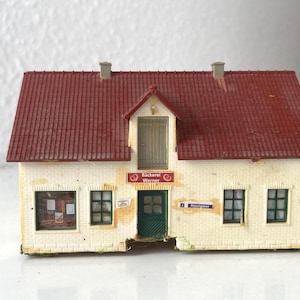 Vintage H0 Bäckerei Werner Modellhaus Gebäude Diorama Modelleisenbahn Geschäft 1:87