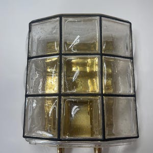 Limburg Glashutte Wall Sconce A 485 Iron Glass Bubble Glass Brass Vintage 1960s 1970s Mid Century German Flush Mount
