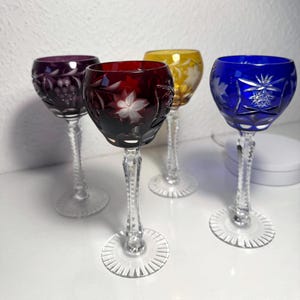 Nachtmann Römer Kristallgläser Set (4) – farbiges Überfangglas, handgeschliffen – Wein-/Likörgläser 21 cm (Ø 8 cm) Vintage