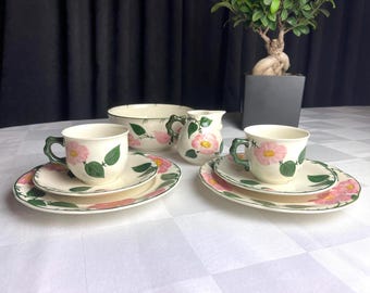 Villeroy & Boch Wild Rose koffieservies, melkkannetje, kom, vintage porseleinen reserveonderdelen