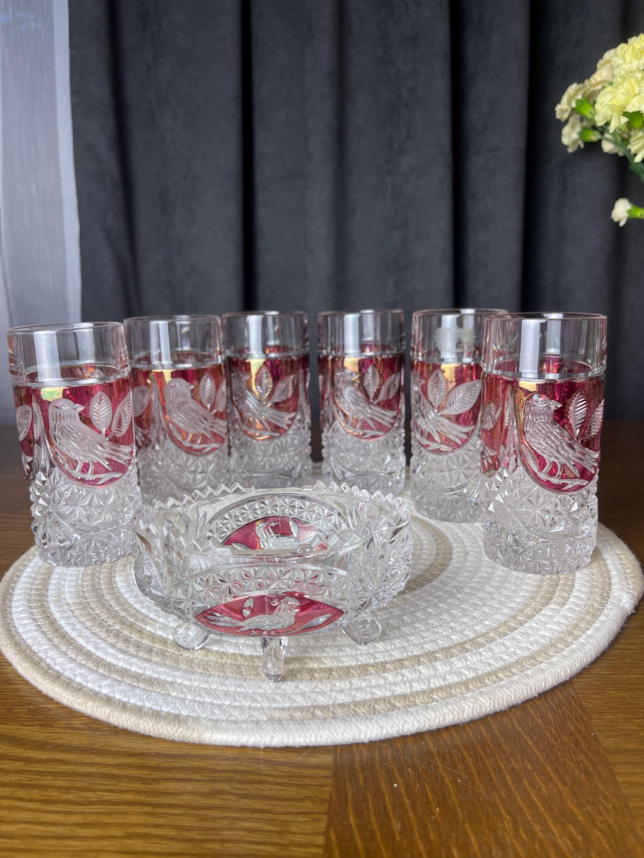 Hofbauer German Red Bird Crystal - Etsy