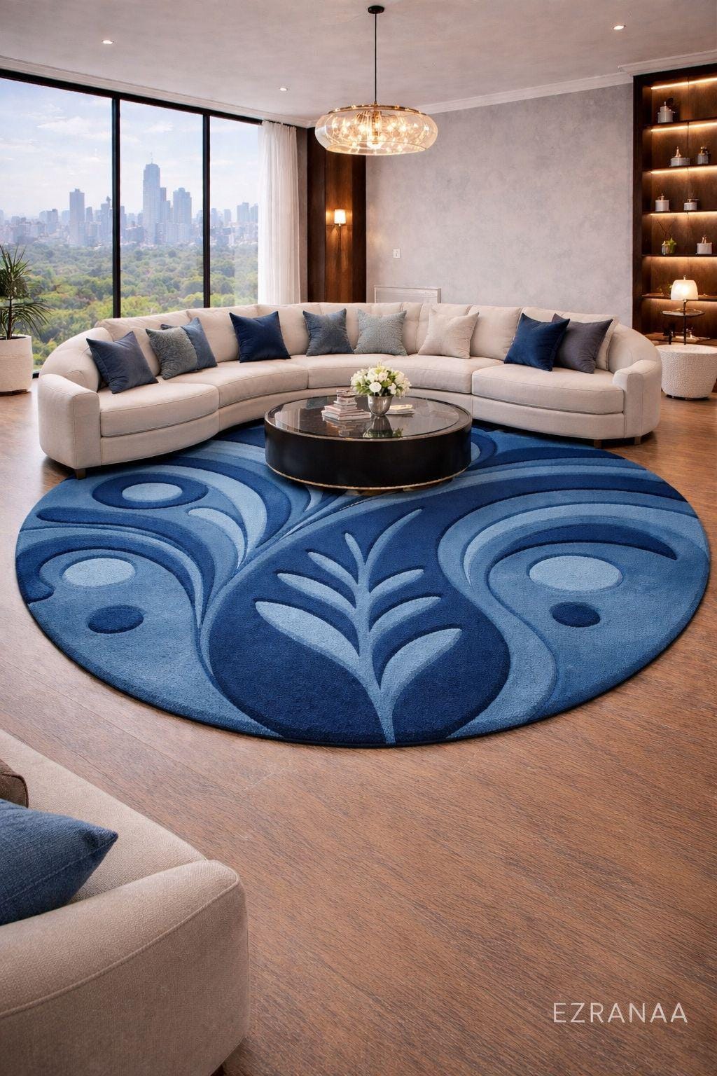 Circular Blue Rugs - Etsy