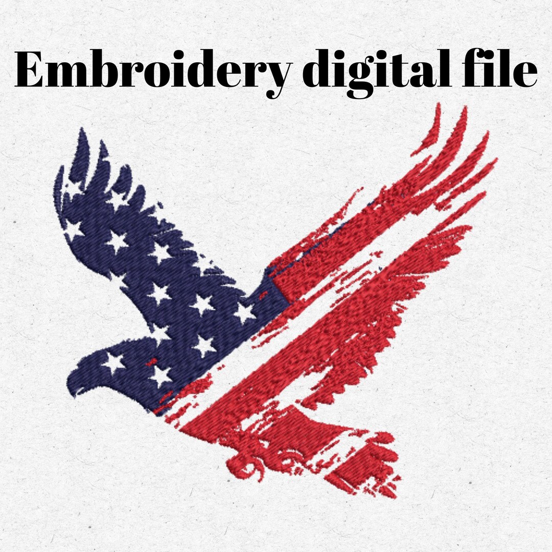 USA Eagle American Flag Embroidery | Patriotic Bald Eagle Machine ...