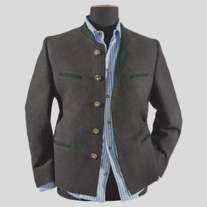 ジャケット・アウター 70s 80s GERMANY linen tirolean jacket Linen Trachten Jacket Mens - Etsy