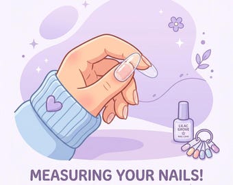 Press On Nail Sizing Kit, Clear Tips Measurement Guide