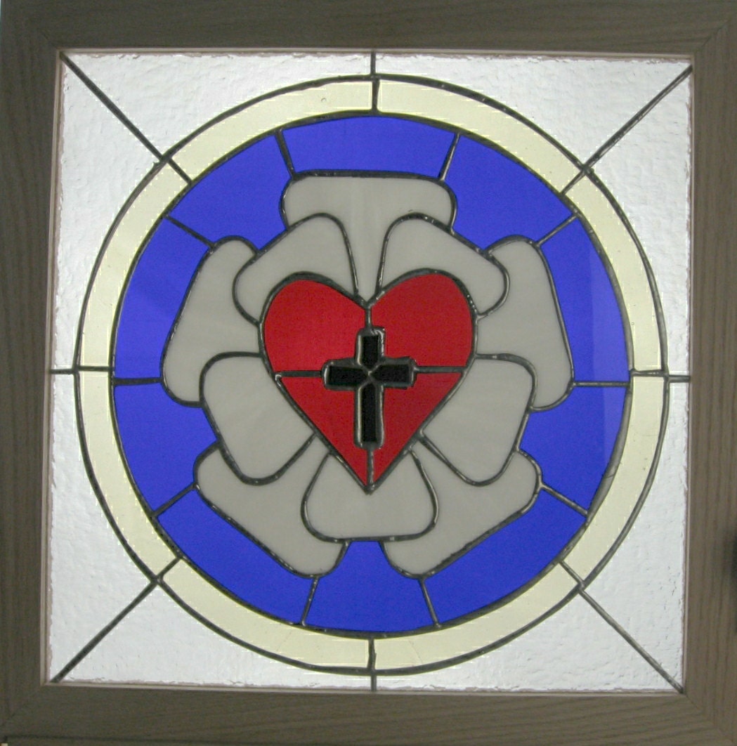 Rendition of Luther’s Rose Stained Glass Panel | Etsy
