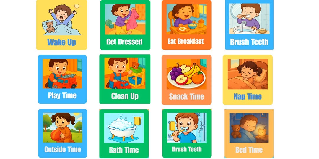 Toddler Routine Cards Printable & Digital - Etsy
