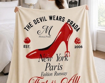 The Devil Wears Prada Fashion Lover Throw Blanket - Soft Sherpa Iconic Movie Design