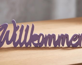 Letrero de bienvenida en 3D hecho de MDF macizo de 9 mm – Decoración de pared y letrero para puerta hechos a mano