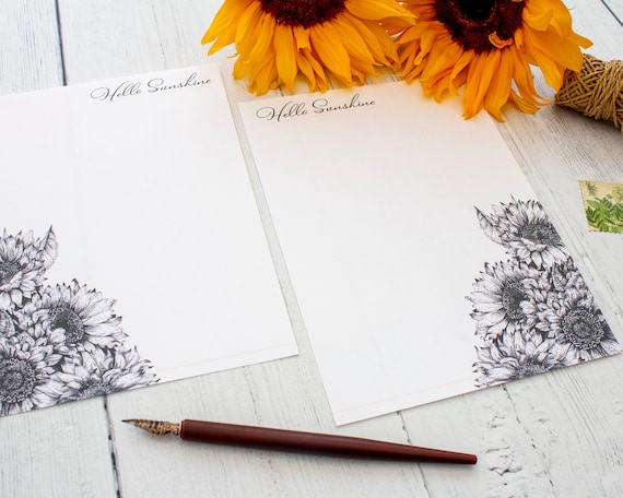 Penpal Writing Paper Set Floral Stationery Set Sunflower Letter Set Stationery Gift Set Botanical Writing Set with Envelopes