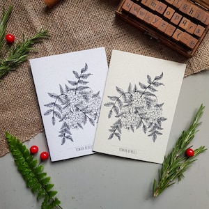 Rowan Berries-Botanical Christmas Cards, Recycled Greeting Cards Set, Christmas Art Cards, Natural Christmas Greeting Cards, Rustic Prints