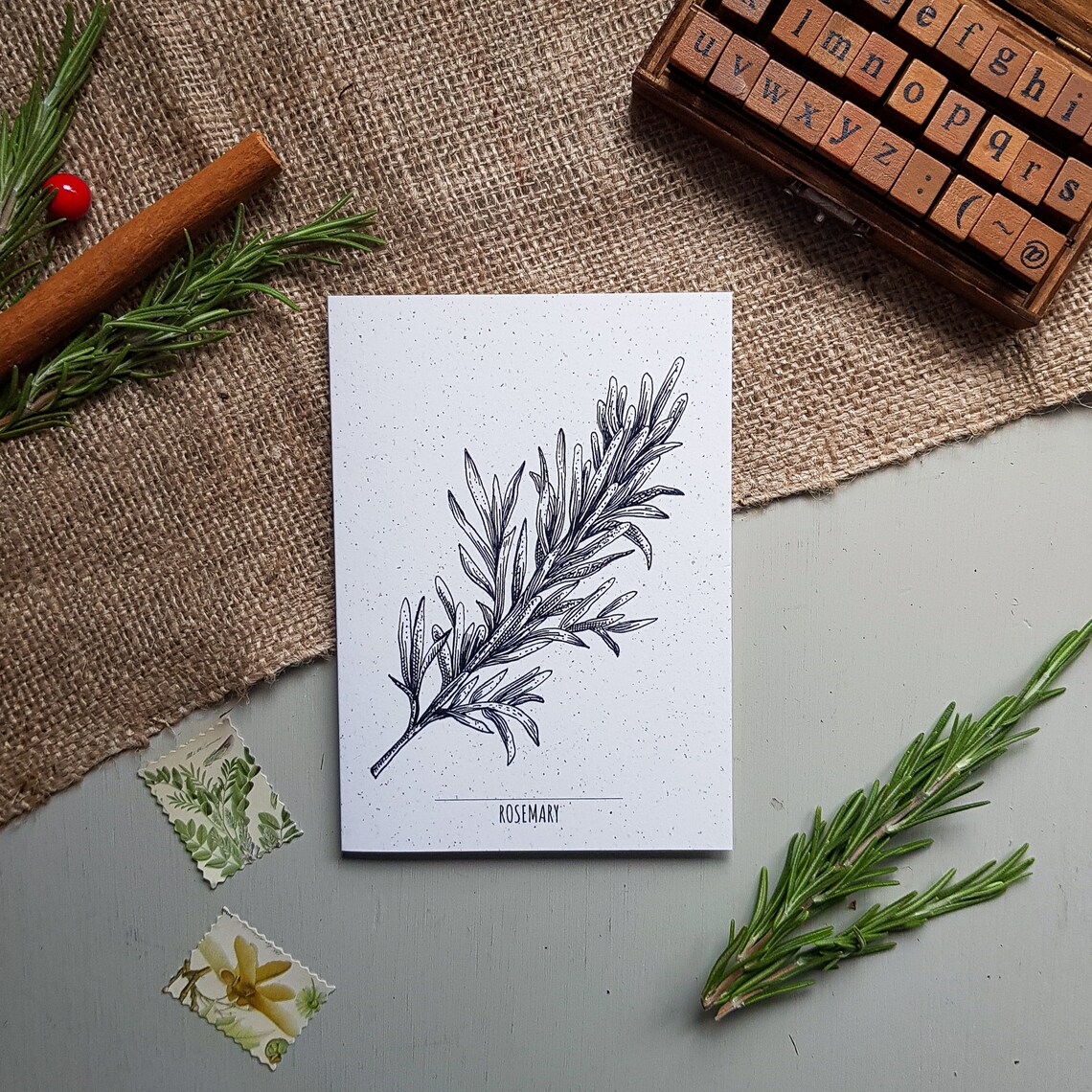 RosemaryBotanical Christmas Cards Recycled Greeting Cards Etsy