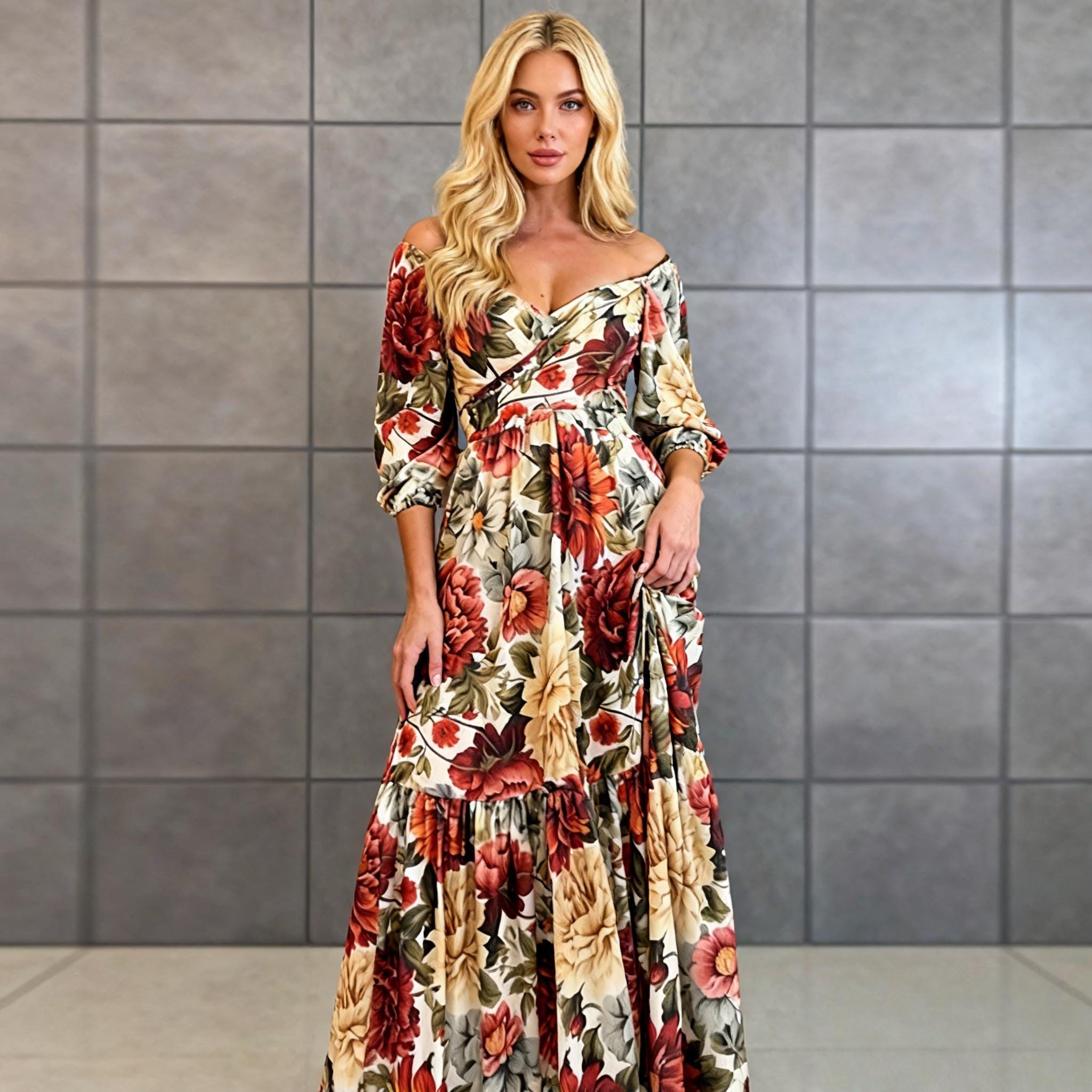 brown floral toddler dress Casual Wear High Quality Lily Brunch Dress for Women at House of Fett main image 0