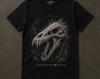 Camiseta con calavera de Leviatán, camiseta de monstruo marino mítico, océano profundo salvaje, naturaleza de fantasía oscura, Reaper Reps salvaje, arte de grabado dorado