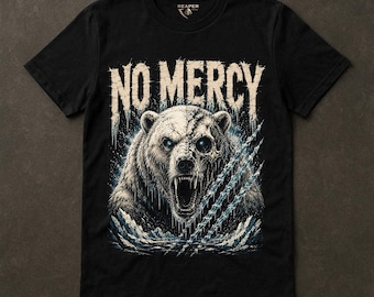 Camiseta Sin Piedad, Camiseta Calavera de Oso Zombi, Gráfico de Bestia Grizzly, Terror Animal Oscuro, Arte de Garra Azul Hielo, Modo Bestia de Gimnasio, Reps de Reaper
