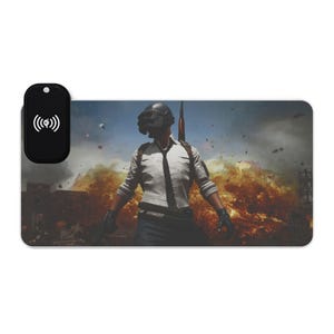 Battle Royale Soldier LED-spelmusmatta trådlös laddning
