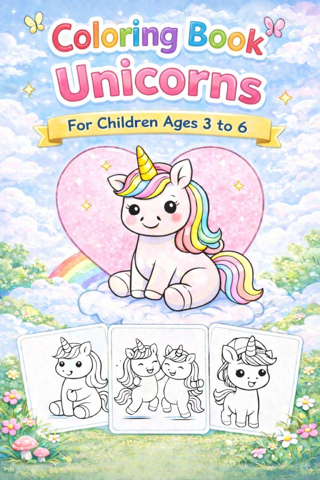 Unicorn Coloring Book for Toddlers Ages 3-6 --- Big Simple Coloring ...
