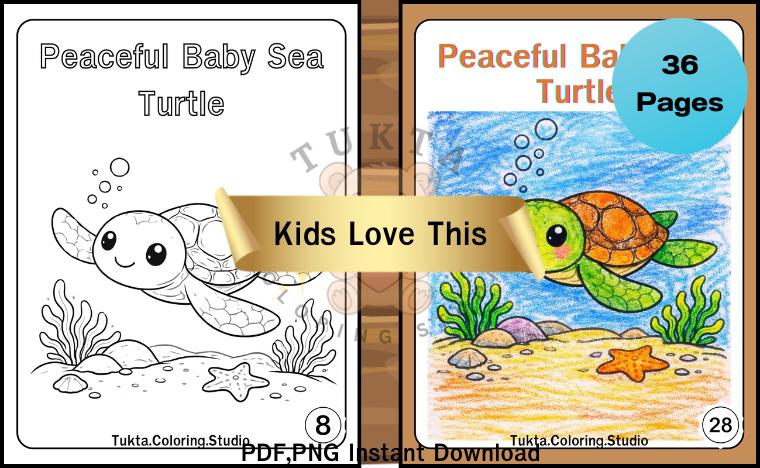 Ocean Animals Coloring Book for Kids | 36 Pages (digital Download) - Etsy
