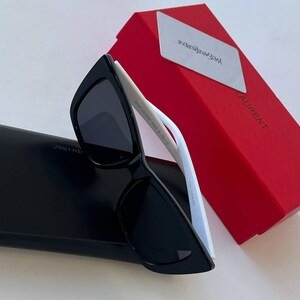 Saint Laurent Black Sunglasses with Red Box YSL Saint Laurent Semi Hard Leather Case for Eyeglasses  main image 2