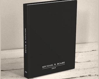 Classic Men's Journal in Black Personalized with Name & Monogram or Quote