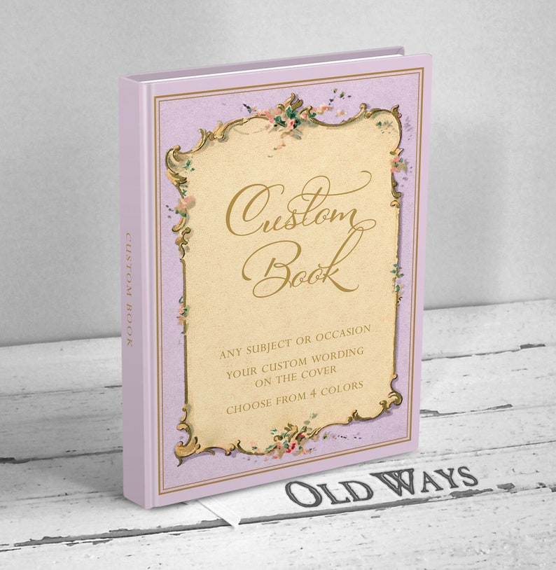 Custom Vintage Guest Book Personalized for Any Occasion Birthday, Anniversary, Retirement, Wedding, Shower, Memorial Purple