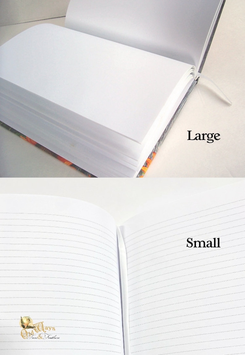 May include: Two open notebooks, one labeled "Large" and the other labeled "Small". Both notebooks have lined pages.
