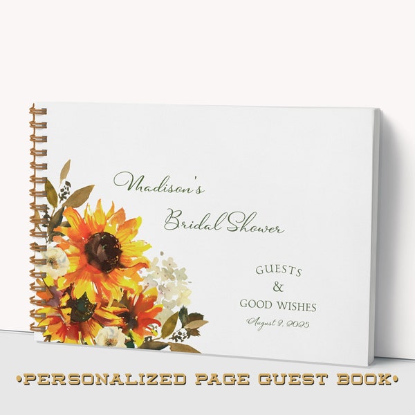 Sunflower Guest Book Etsy