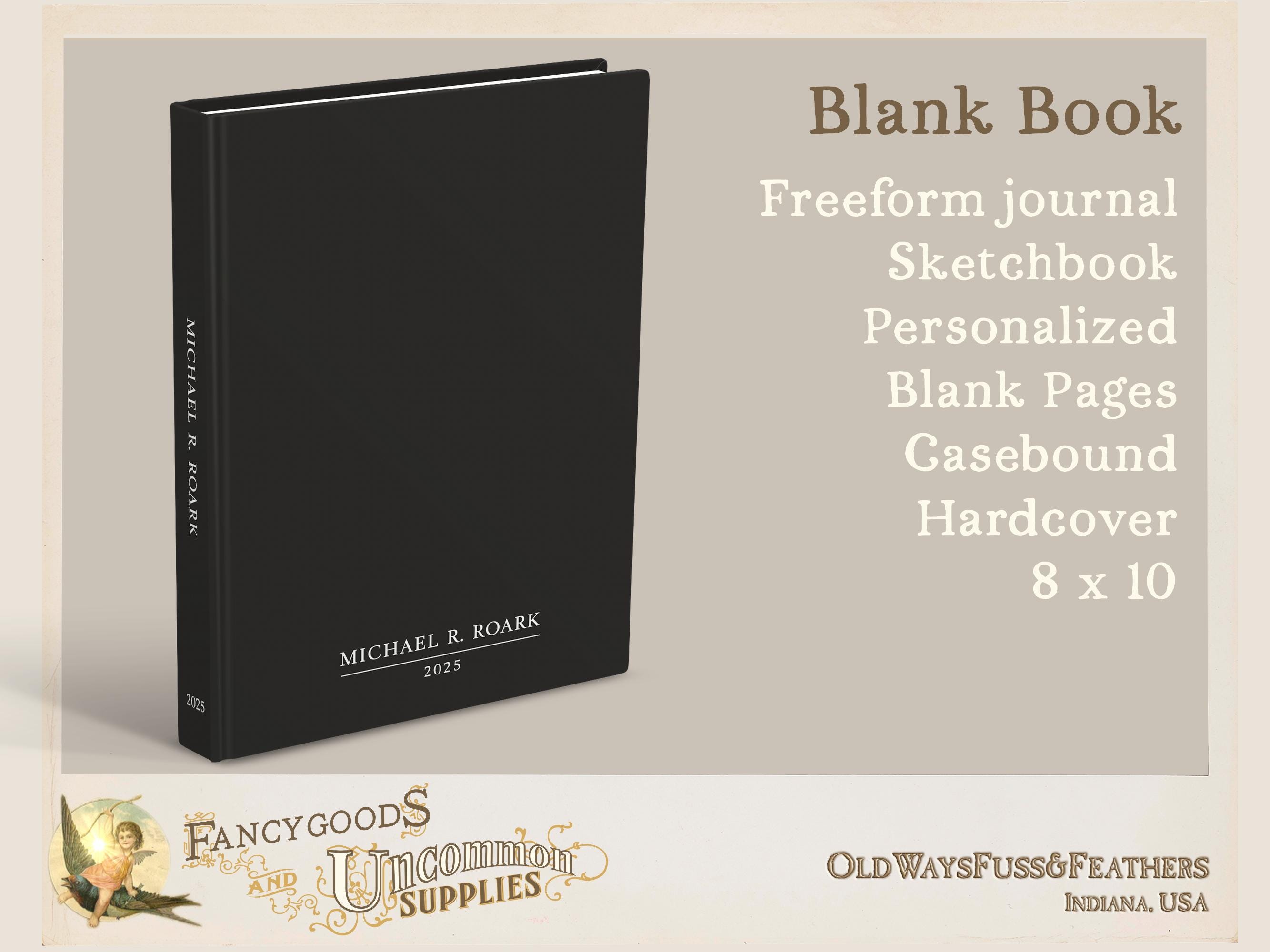 Freeform Journal Example Classic Men's Blank Page Book in Black - Personalized Freeform Journal ...
