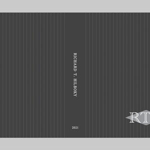 May include: A black and white striped book cover with the text "RICHARD T. HILBOKY" and "2021" printed on the spine. The front cover features a white diamond shape with the letters "RTH" inside.