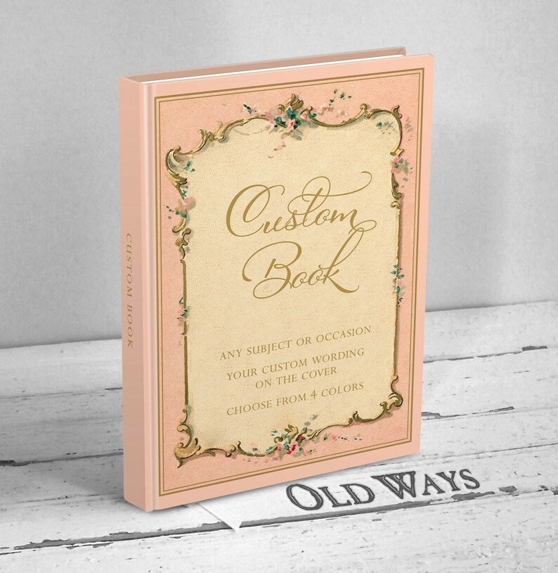 Custom Vintage Guest Book Personalized for Any Occasion Birthday, Anniversary, Retirement, Wedding, Shower, Memorial Pink