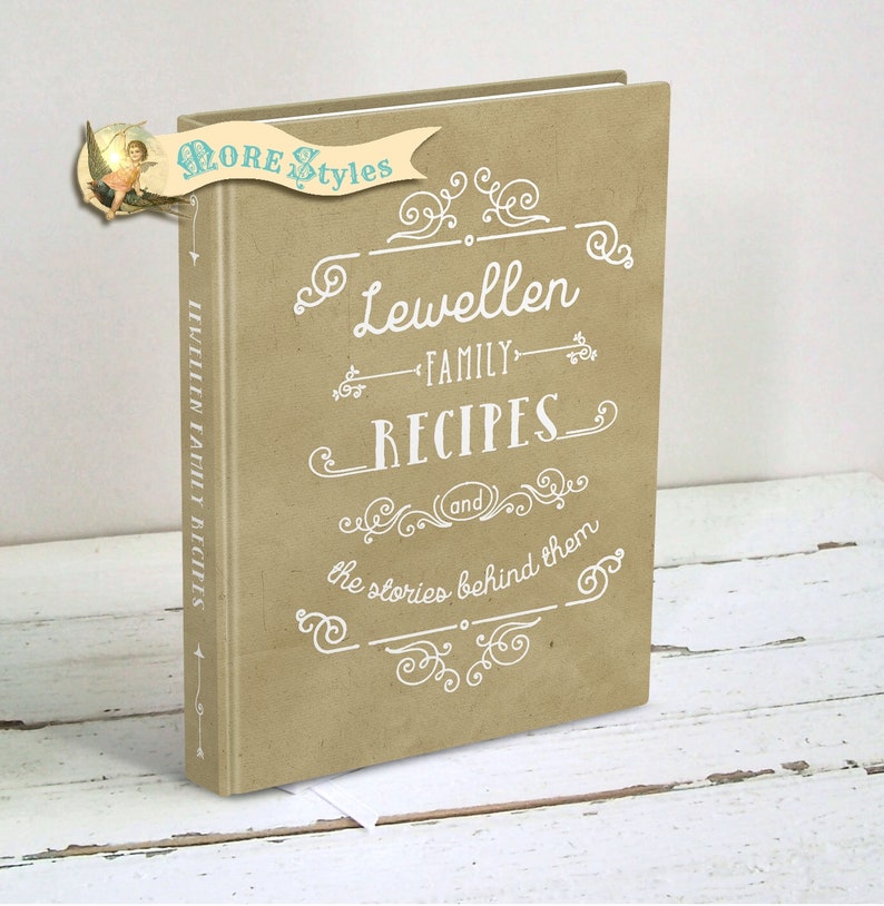 Custom Family Recipe Book Blank Journal Rustic Design Image 0