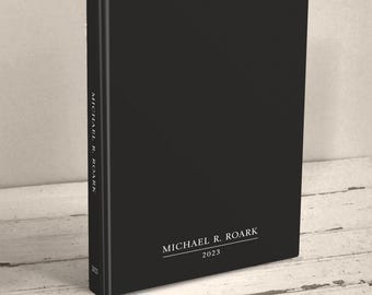 Classic Men's Blank Page Book in Black  - Personalized Freeform Journal or Sketchbook